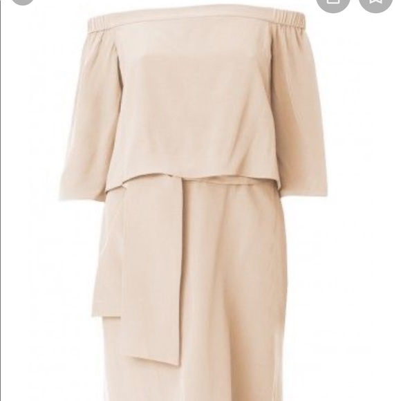 Tibi heavy silk ivory silk off shoulder midi dress - Picture 6 of 6